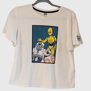 Disney Store Star Wars Galaxy's Edge Droids Tee Women's Large C3PO R2D2 BB8